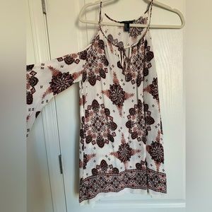 White/Red off the Shoulder Dress